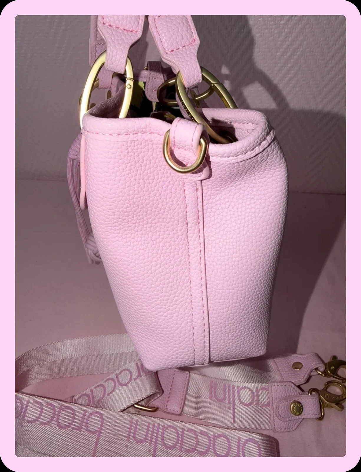 Bolsa feminina Braccialini rosa nunca usada – photo 5